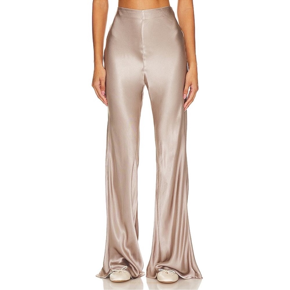 Sophie Rue Taupe/champagne Flare Highwaisted Pants